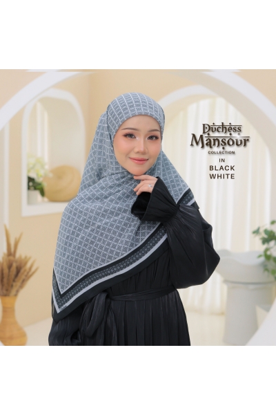 BAWAL PRINTED MANSOOR - BLACK WHITE